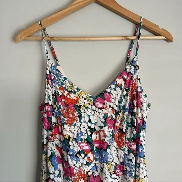 Anthropologie 52 of 52 Conversations Multi-Print Bias Cut Dress M Floral, Cats